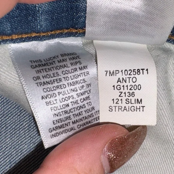 Lucky Brand Men’s Slim Straight 122 Blue Denim Jeans - Picture 7 of 8